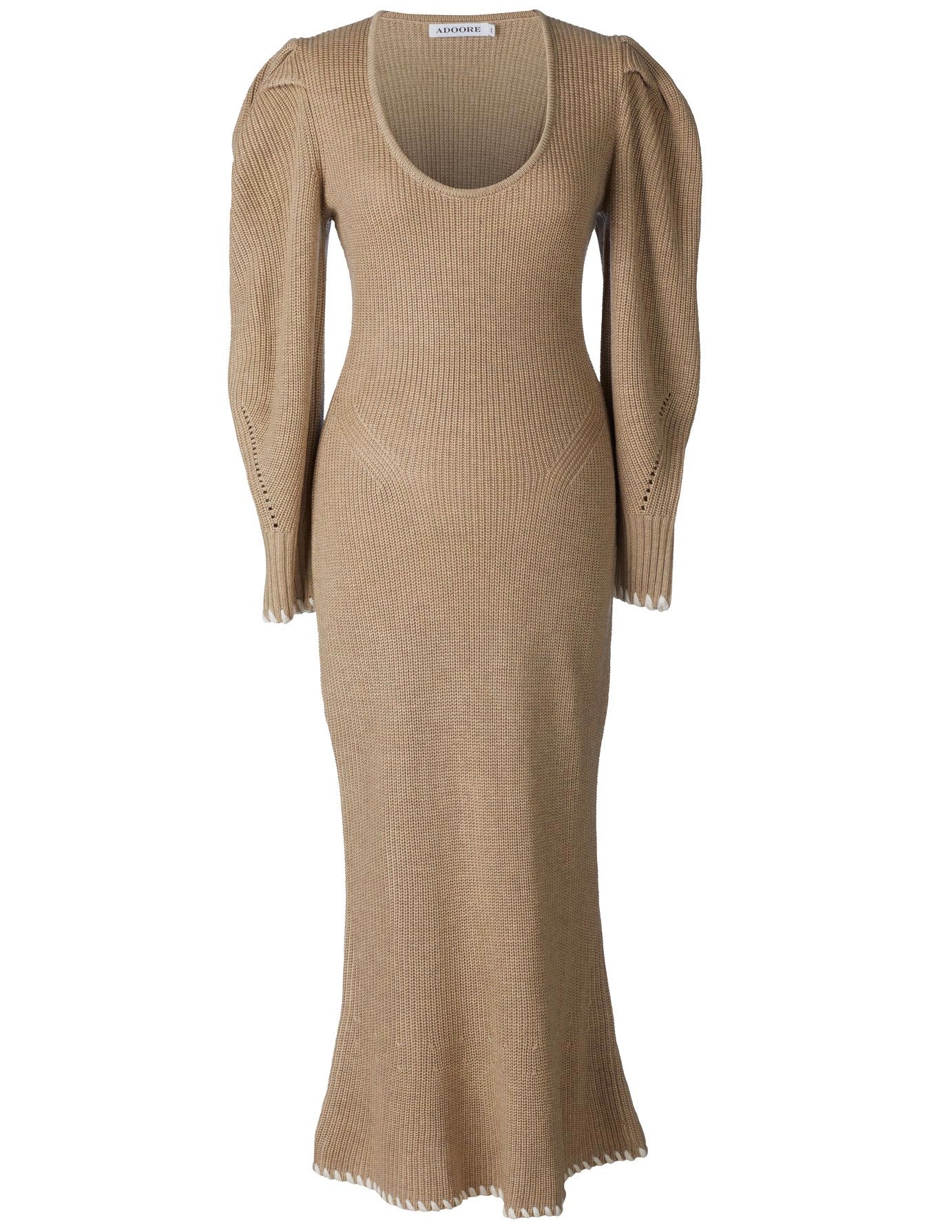 Knitted Hourglass Dress Beige